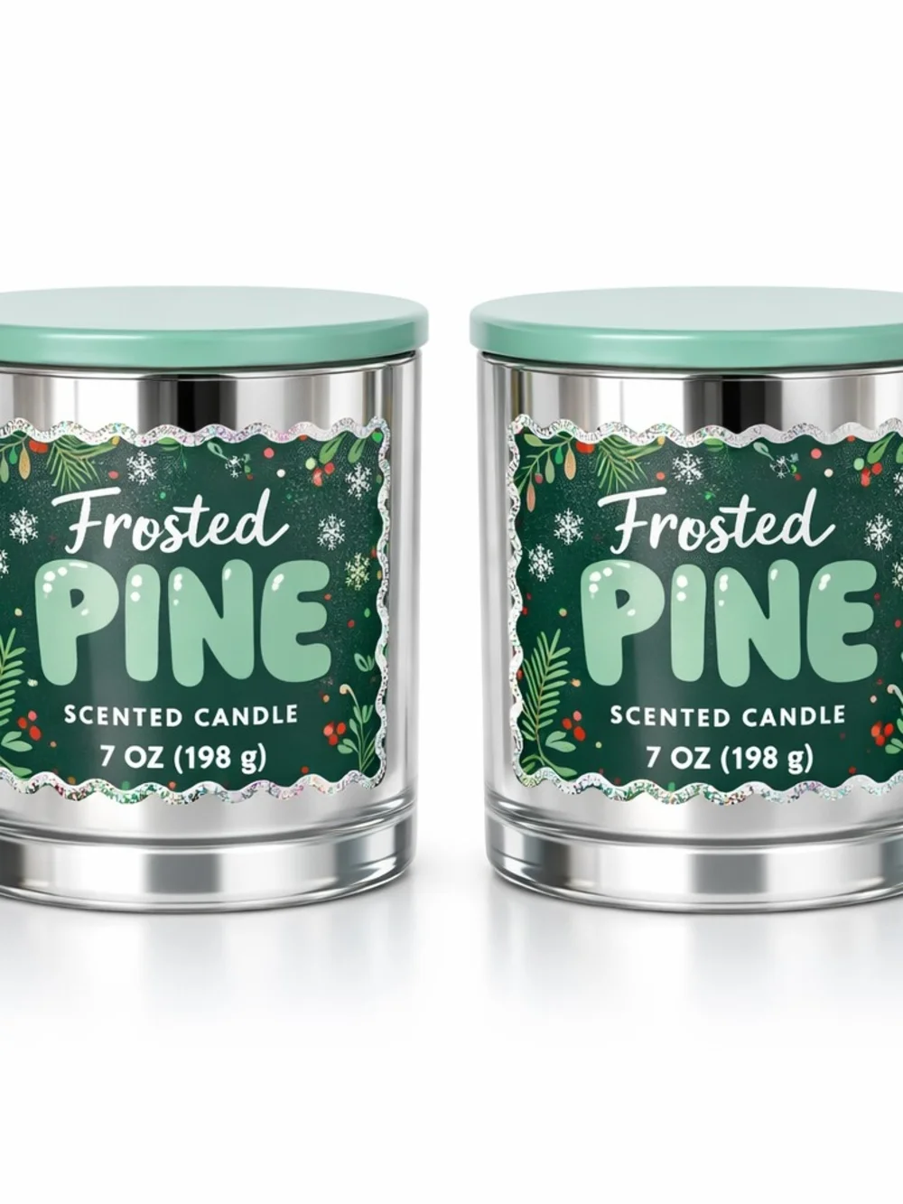 2 Frosted Pine Scented Candles